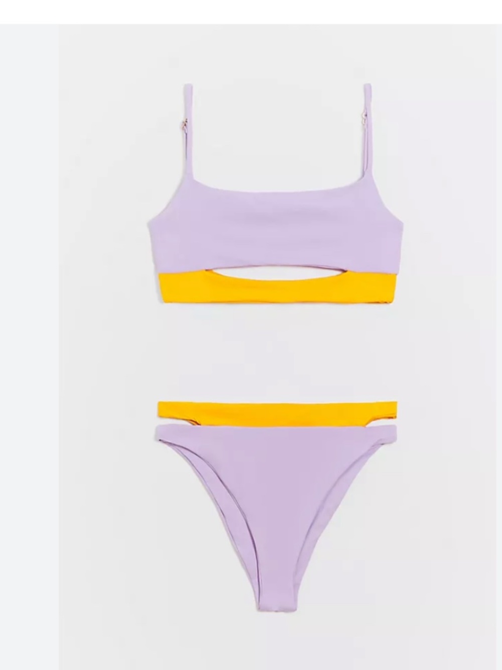 L*Space Medium M bitsy cut kelli cut out bikini lilac mando color swimsuit  - Picture 2 of 5